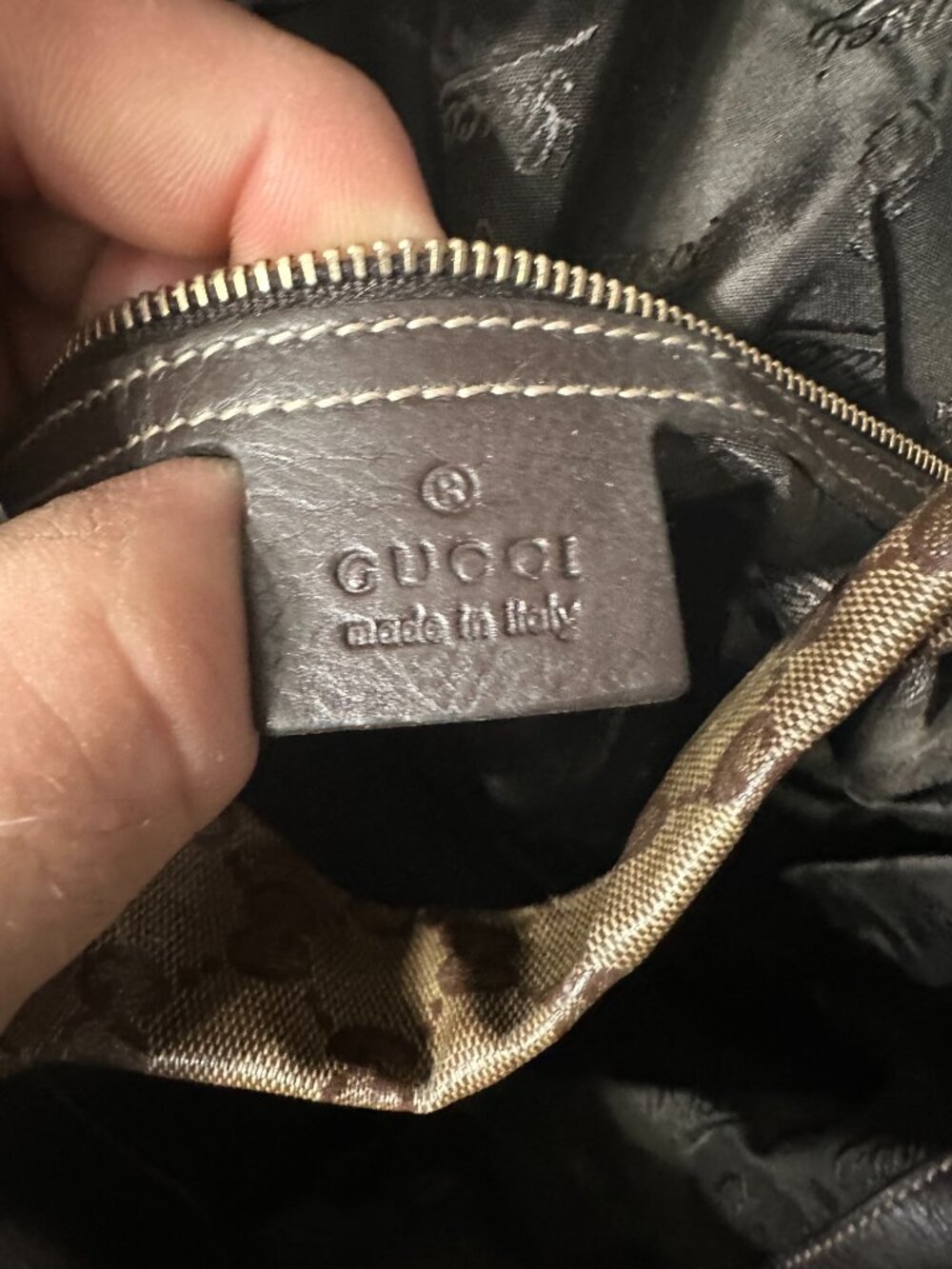 Gucci GG Crystal Canvas Hysteria Fold-Over Hobo- back has a stain/wear - Picture 10 of 13